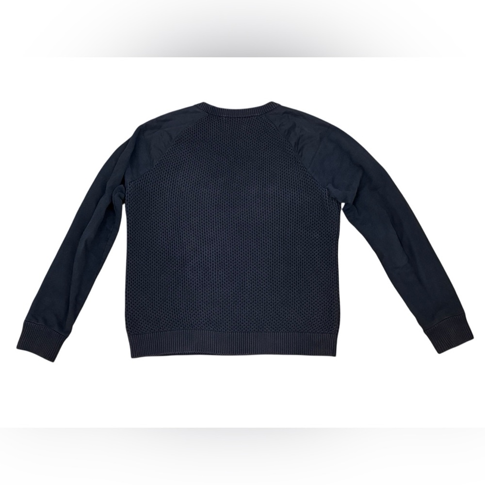 GANT Textured Cotton Crewneck Sweater Navy Blue Size Medium - Picture 3 of 10